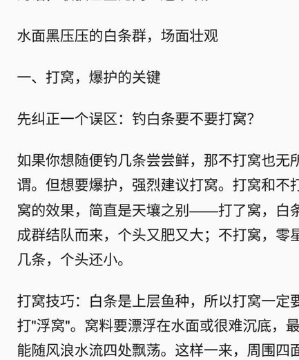 轻松上手钓白条小技巧
